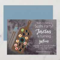 Sushi Rolls Hibachi Asian Restaurant Party Invita