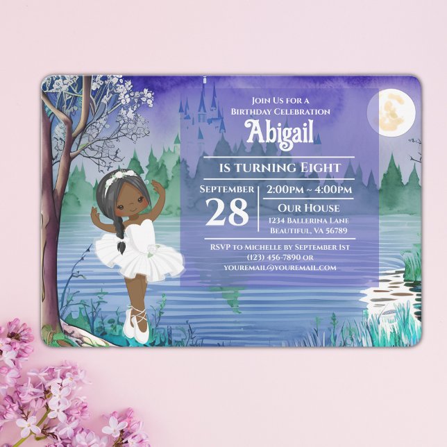 Invitation Swan Lake Ballet Spring Joli Ballerina Anniversair (Créateur téléchargé)