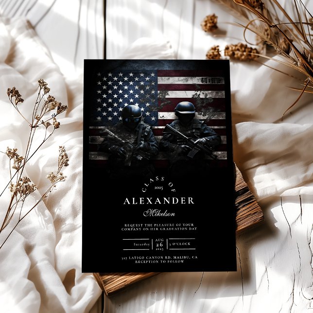 Invitation SWAT Team American Flag Graduation (Créateur téléchargé)