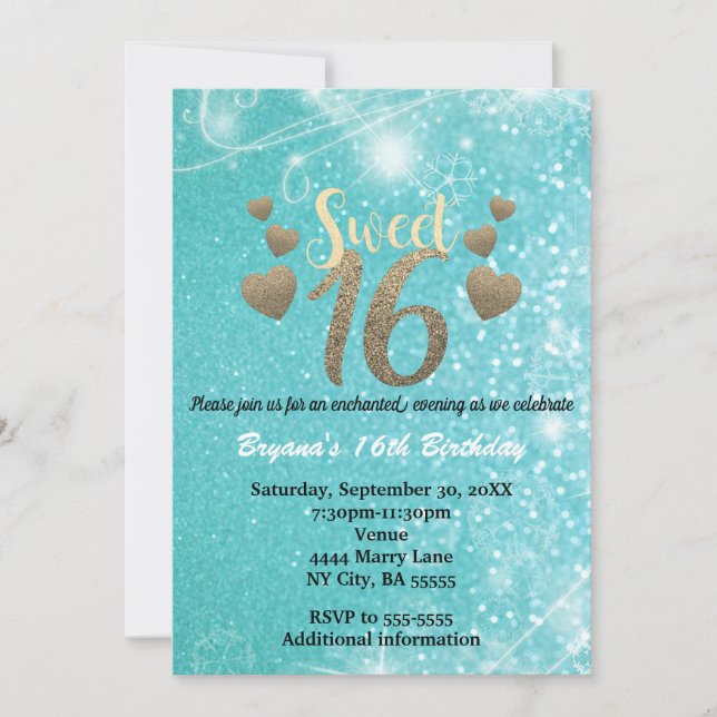 Invitation Sweet 16 (Devant)