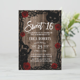 Invitation Sweet 16 Alice au pays des merveilles Grotte rusti
