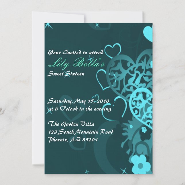 Invitation Sweet 16 Anniversaire (Devant)