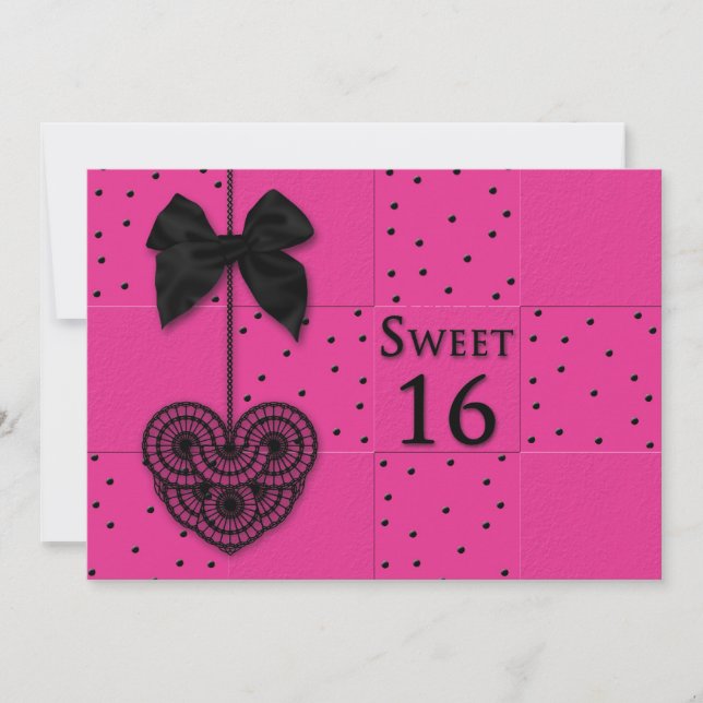 INVITATION SWEET 16 ANNIVERSAIRE - FEMME (Devant)