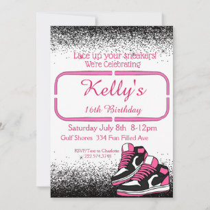 Invitation Sweet 16 Basket Anniversaire, Parties scintillant
