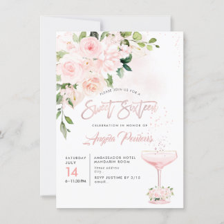Invitation Sweet 16 H2 Blush Anthuriums Rose pivoines
