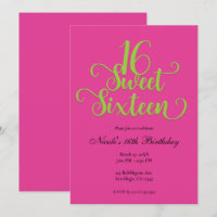 Sweet 16 Hot Rose & Lime Green fête d'anniversaire
