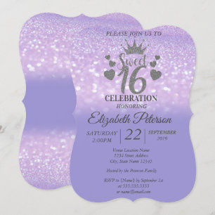 Invitation Sweet 16 Parties scintillant Bokeh Ombre, Parties