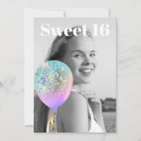 *~* Sweet 16 PHOTO Balloon Rainbow AP29 Anniversai