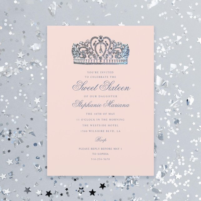 Invitation Sweet 16 Princess Crown Jalon Anniversaire (Créateur téléchargé)