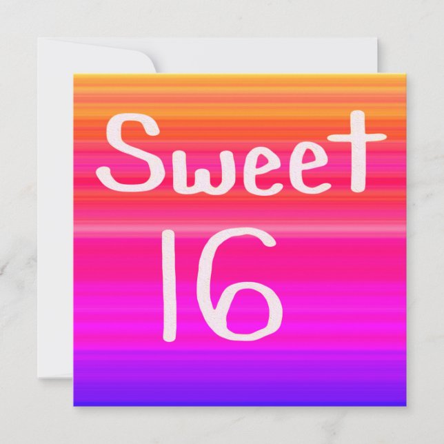 Invitation Sweet 16 Rainbow (Devant)