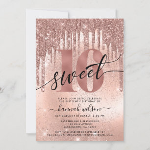 Invitation Sweet 16 Rose Gold tendance