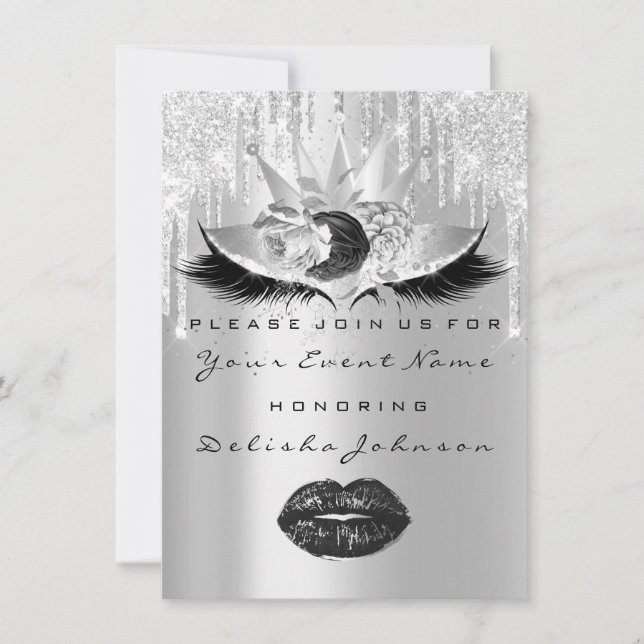 Invitation Sweet 16e Quinceanera Roses de la Couronne de maqu (Devant)