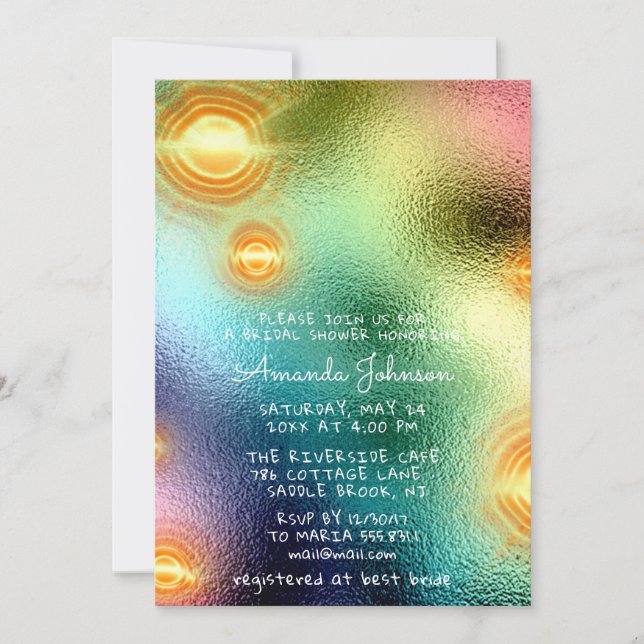 Invitation Sweet 16ème Holographe Futuristique Arc-en-ciel Sp (Devant)