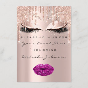 Invitation Sweet 16th Drips Parties scintillant Maquillage nu