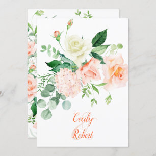 Invitation Sweet as a Peach Rose Mariage