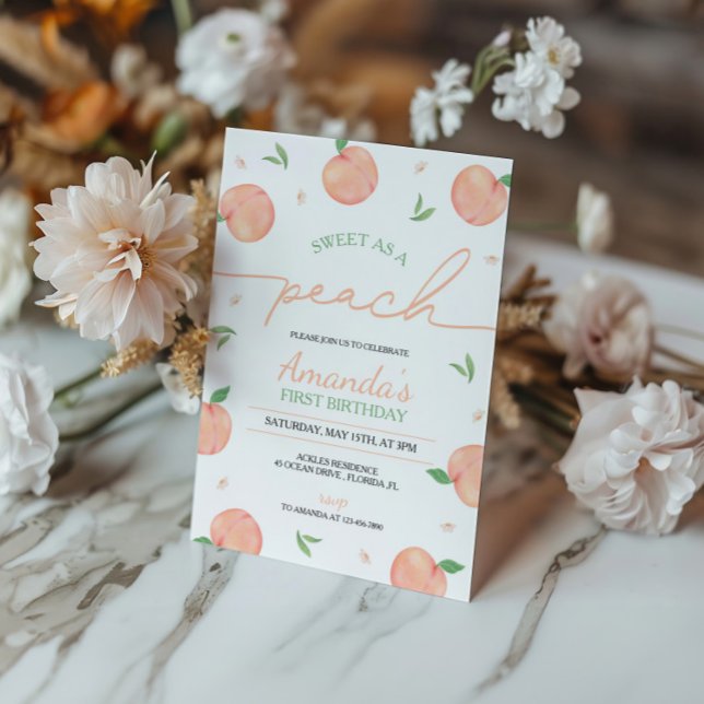 Invitation Sweet As Peach Anniversaire (Créateur téléchargé)