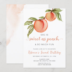 Invitation Sweet as Peach Girl Anniversaire