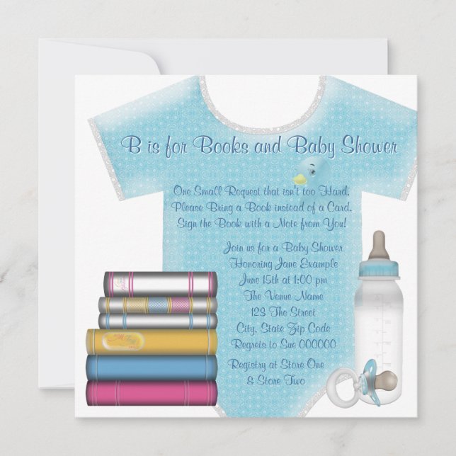 Invitation Sweet Baby Boy Apportez Un Baby shower De Livre (Devant)