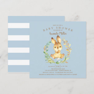 Invitation Sweet Baby Bunny Boys Baby shower