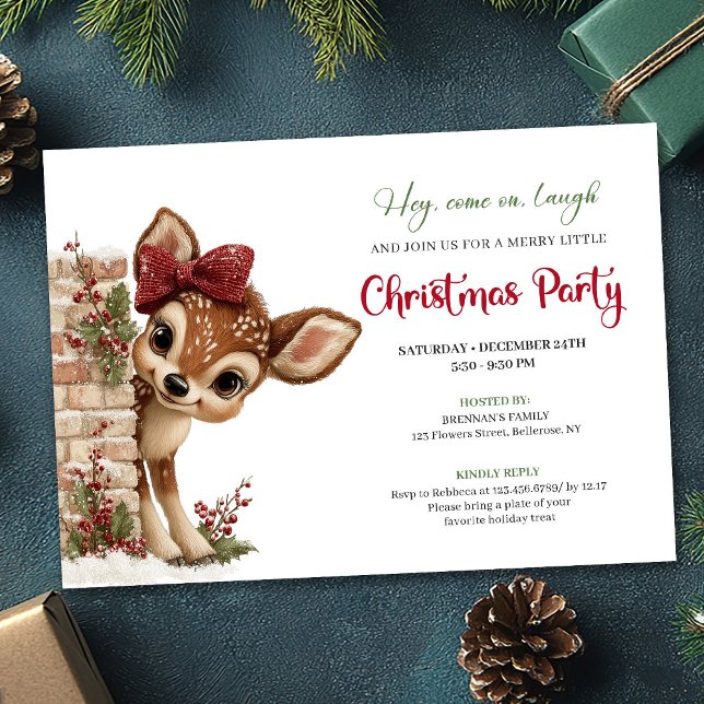 Invitation Sweet baby reindeer digital download party invite (Sweet baby reindeer digital download party invite)