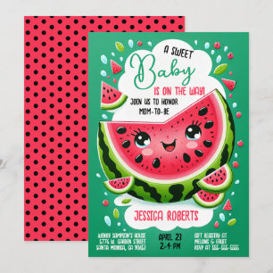 Invitation Sweet Baby Watermelon Baby shower à thème