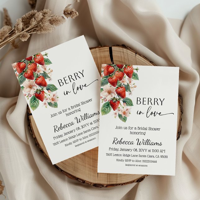 Invitation Sweet Berry in Love Strawberry Bridal Shower (Créateur téléchargé)