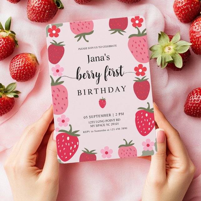 Invitation Sweet Berry Premier anniversaire (Créateur téléchargé)