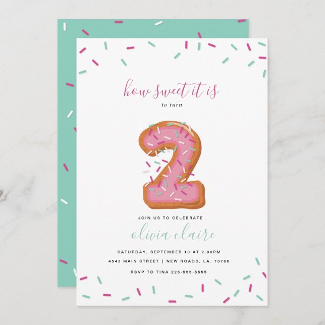 Invitation Sweet Birthday Celebration | Deux (Devant / Derrière)