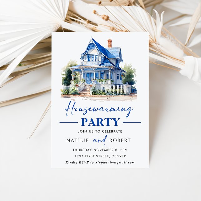Invitation Sweet Blue Home Fête de réchauffement de la maison (Créateur téléchargé)