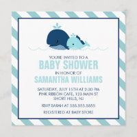 Sweet Blue Whales Boy Baby shower
