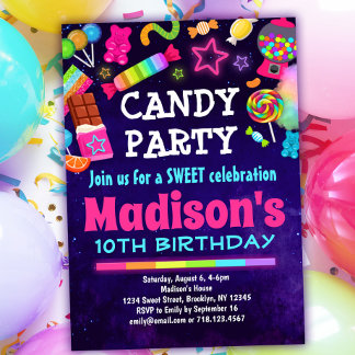 Invitation Sweet Celebration Buffet de bonbons fête d'anniver