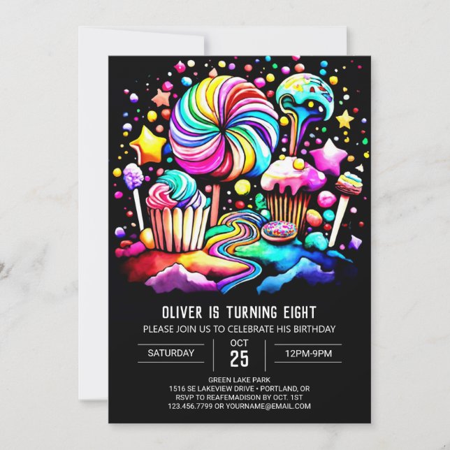 Invitation Sweet Celebration Cupcake Anniversaire (Devant)
