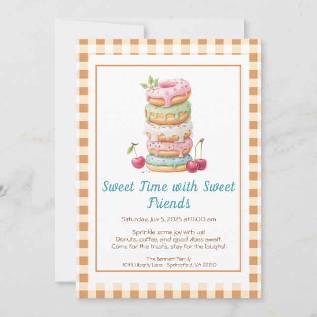 Invitation Sweet Celebration Invite – Colorful Donuts Party  (Devant)