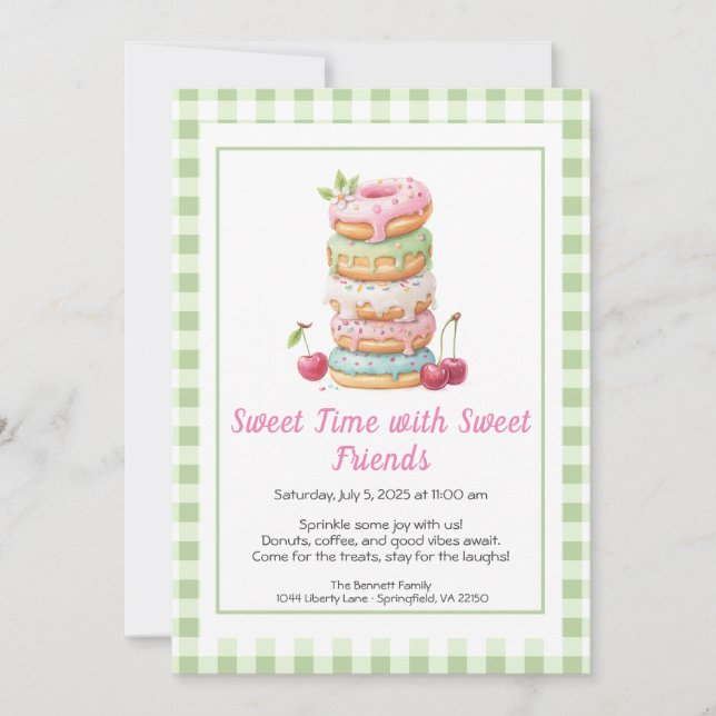 Invitation Sweet Celebration Invite – Colorful Donuts Party  (Devant)