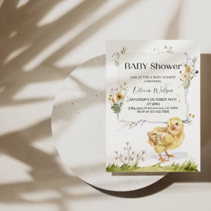 Invitation "Sweet Chick Baby shower Adorable à thème agrico