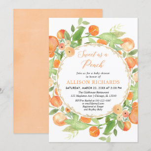 Invitation Sweet comme un baby shower fille pêche