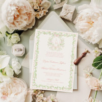 Sweet Crest avec nœud rose blush | Mariage monogra