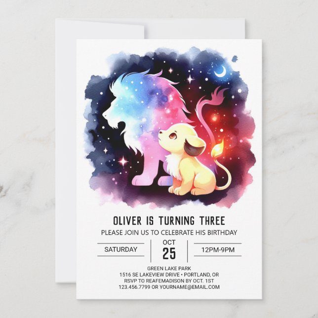 Invitation Sweet Custom Lion Anniversaire (Devant)