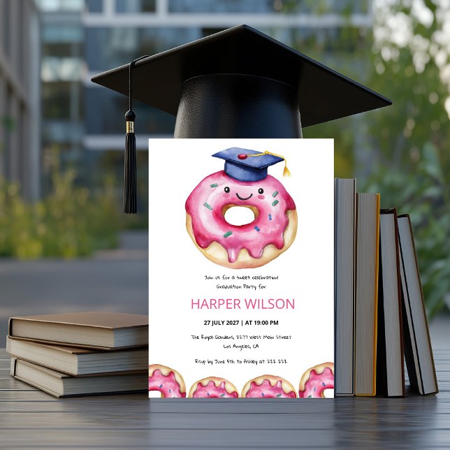Invitation Sweet Donut Graduation Party (Créateur téléchargé)