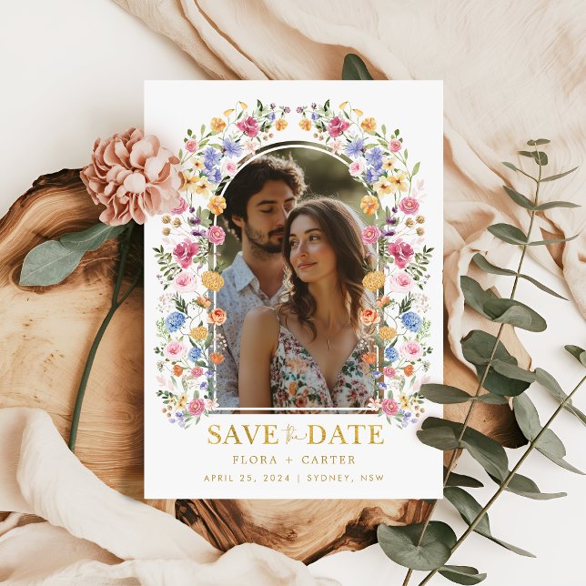 Invitation Sweet Garden Floral Arch Photo Enregistrer la date (Créateur téléchargé)