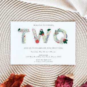 Invitation Sweet Girl Floral Deuxième fête d'anniversaire