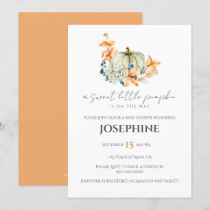 Invitation Sweet Little Citrouille Automne Baby shower Invita