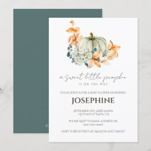 Invitation Sweet Little Citrouille Automne Baby shower Invita