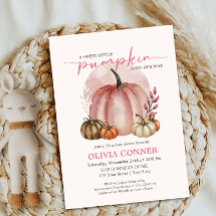 Sweet Little Citrouille Automne Baby shower rose d