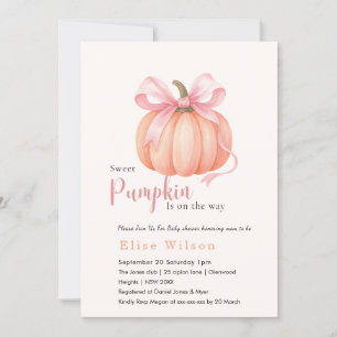 Invitation Sweet Little citrouille rose arc est en chemin