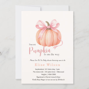 Invitation Sweet Little citrouille rose arc est en chemin