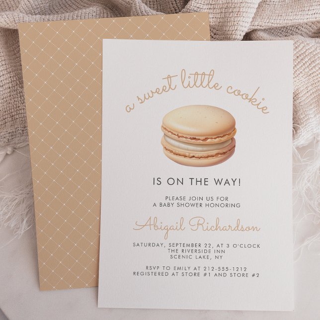 Invitation Sweet Little Cookie Macaron Neutral Baby Shower (Créateur téléchargé)