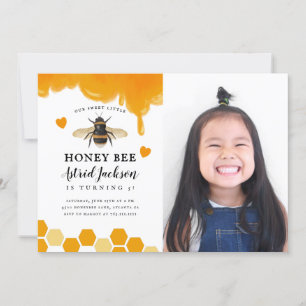 Invitation Sweet Little Honey Bee Anniversaire Photo