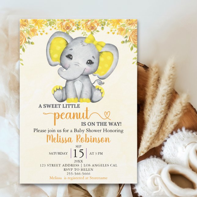 Invitation Sweet Little Peanut is on the way Baby shower Girl (Créateur téléchargé)