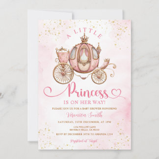 Invitation Sweet Little Princess Carriage Royal Baby Shower
